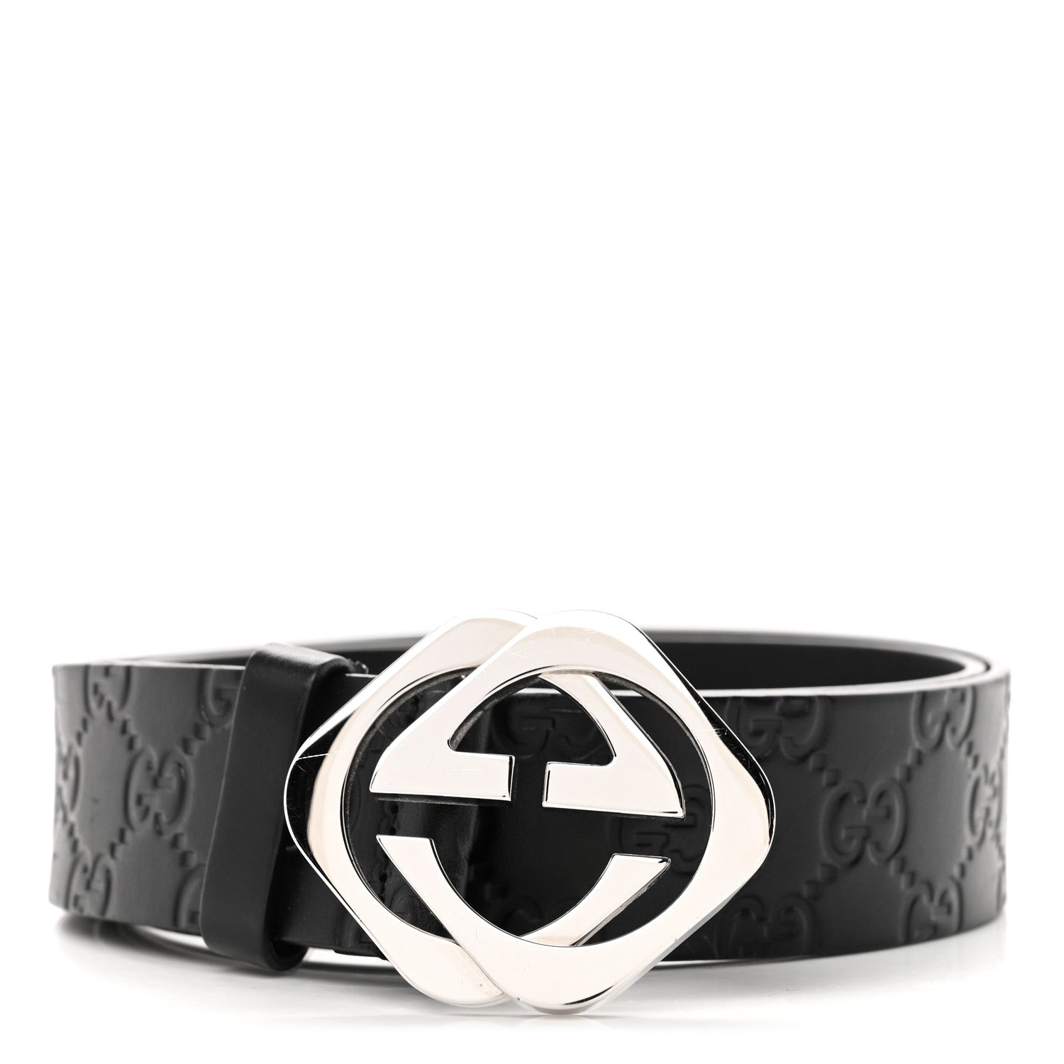 Gucci Guccissima Square G Belt 80 32 100 40 Black 1 of 8