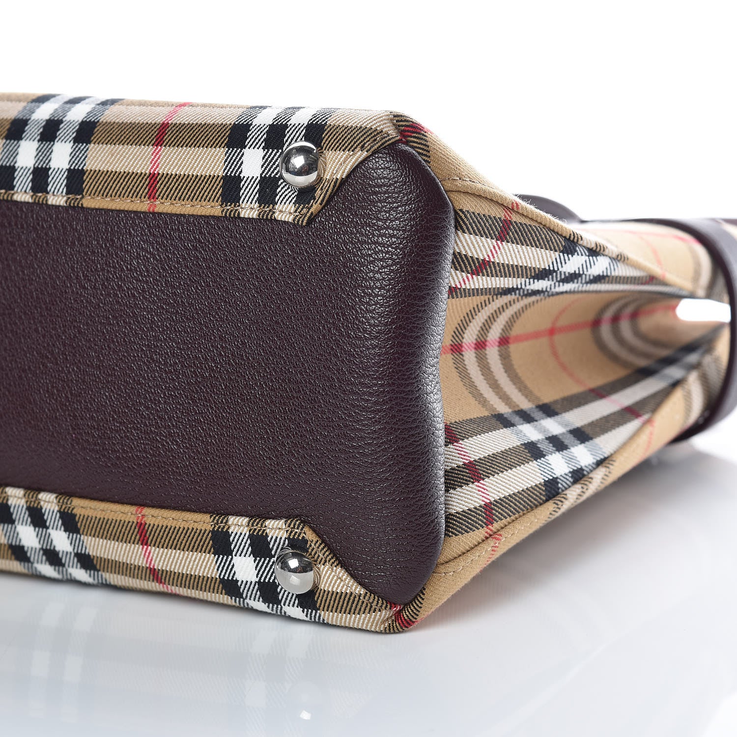 Burberry Goatskin Vintage Check Medium Banner Tote Deep Claret 12 of 12