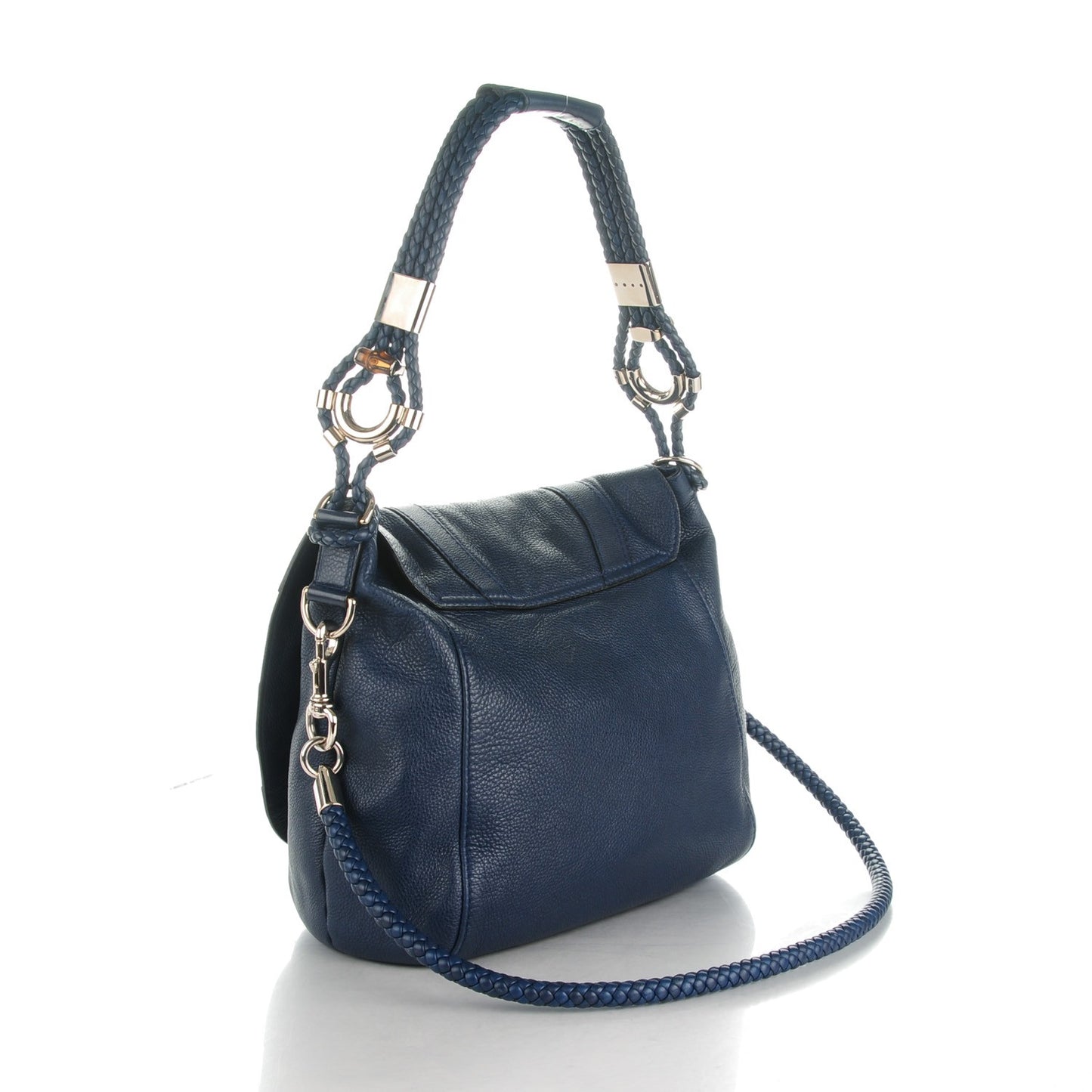 Calfskin Large Techno Horsebit Flap Blue