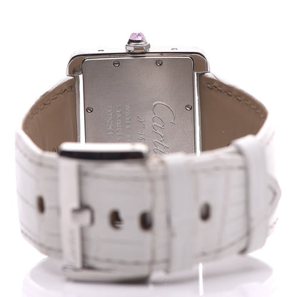 Cartier Stainless Steel Alligator 32mm Tank Divan Quartz Watch White 5 of 13