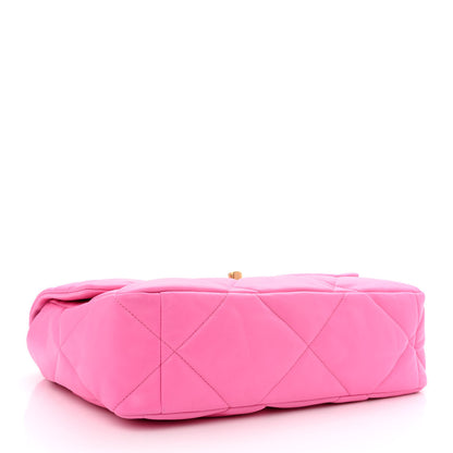 Chanel Lambskin Quilted Large Chanel 19 Flap Neon Pink 4 of 10