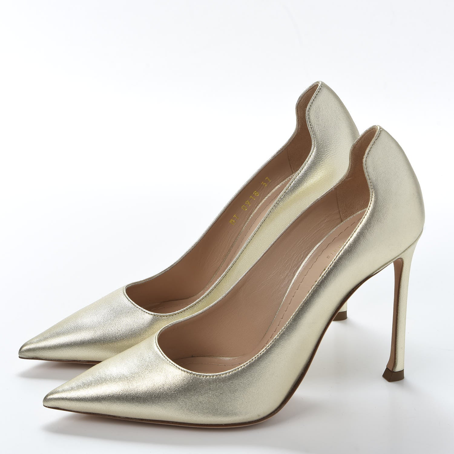 Christian Dior Lambskin Pumps 37 Gold 3 of 10