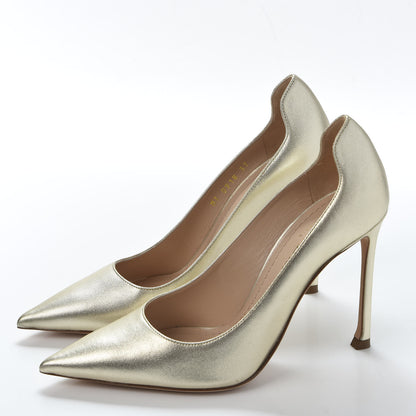 Christian Dior Lambskin Pumps 37 Gold 3 of 10