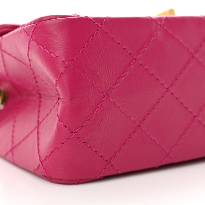 Chanel Aged Calfskin Quilted 2.55 Reissue Mini Flap Fuchsia 9 of 10