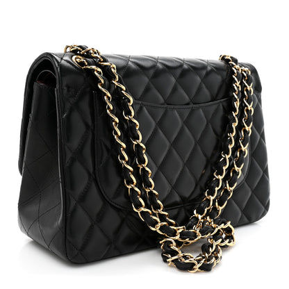 Chanel Lambskin Quilted Jumbo Double Flap Black 3 of 12