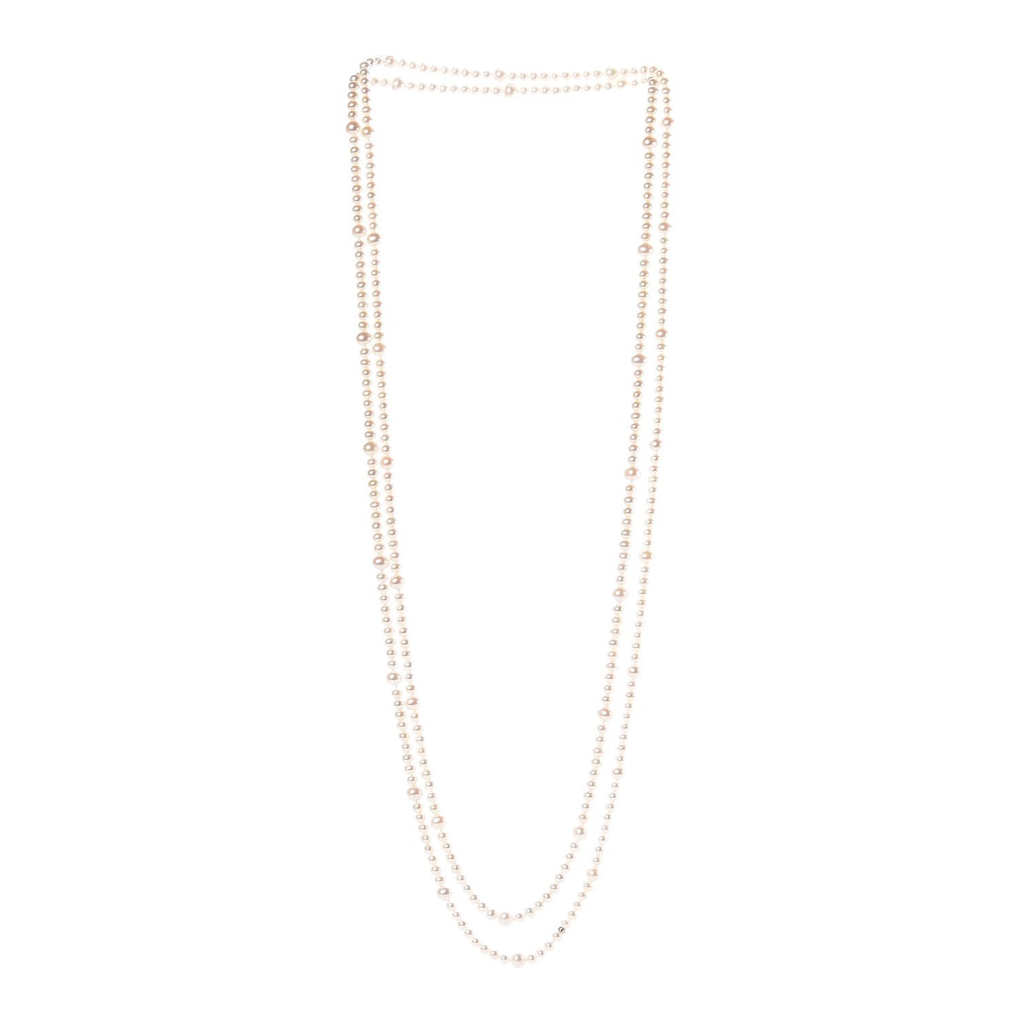 Sterling Silver Freshwater Pearl 5-8mm Ziegfeld Necklace 87"
