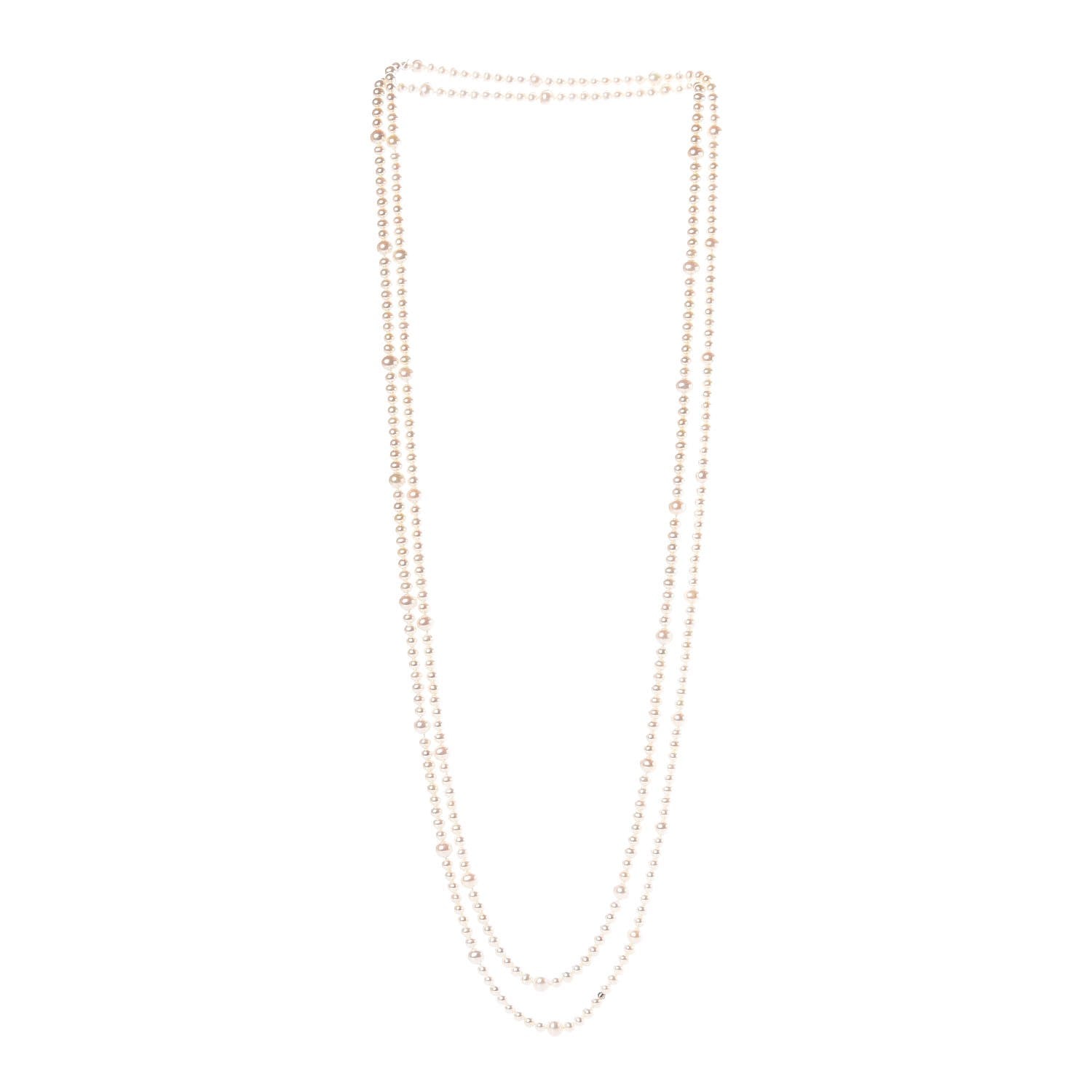 Tiffany Sterling Silver Freshwater Pearl 5-8mm Ziegfeld Necklace 87" 3 of 5