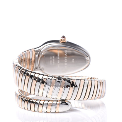 Bulgari Stainless Steel 18K Rose Gold Diamond Bezel 35mm Serpenti Tubogas Quartz Watch Purple 4 of 5