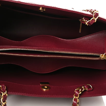 Chanel Caviar Quilted Small Shopping Tote Burgundy 5 of 10