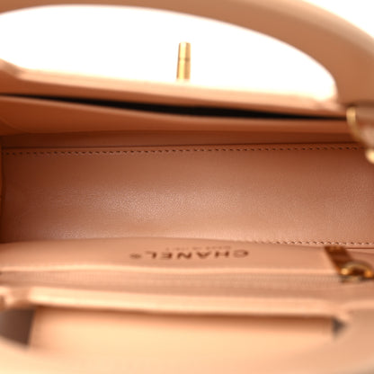 Chanel Shiny Aged Calfskin Quilted Nano Kelly Shopper Beige 5 of 10