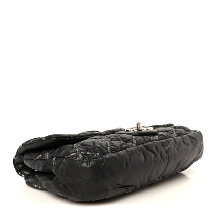 Chanel Nylon Quilted Tweed Stitch Medium Bubble Flap Black Black 4 of 11