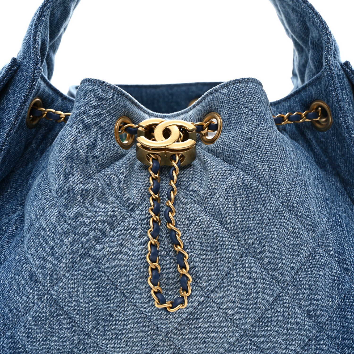 Chanel Washed Denim Quilted Small Chanel 25 Handbag Blue 8 of 11