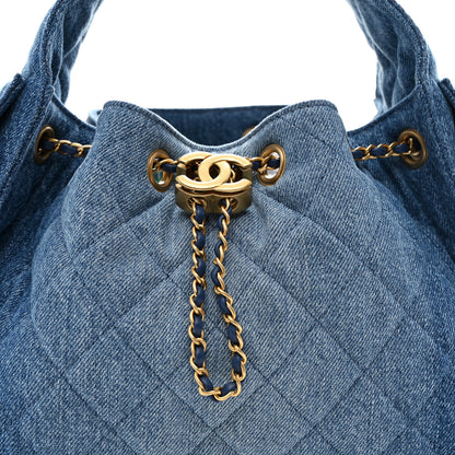 Chanel Washed Denim Quilted Small Chanel 25 Handbag Blue 8 of 11