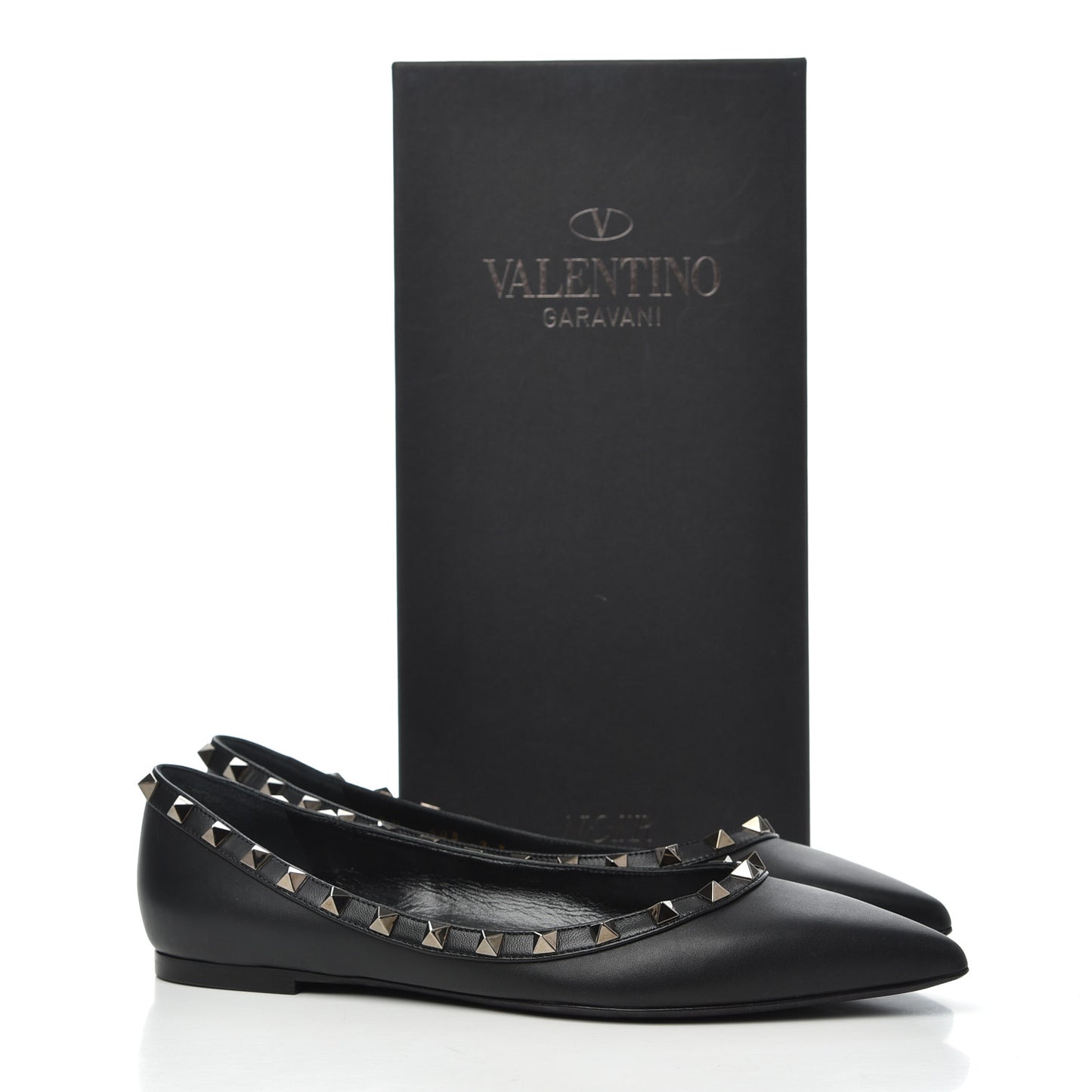Nappa Rockstud Ballerina Flats 39.5 Black