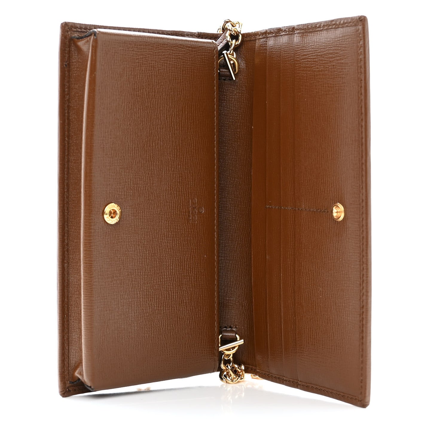 GG Supreme Monogram Azalea Calfskin Horsebit 1955 Wallet On Chain Beige Ebony Brown Sugar