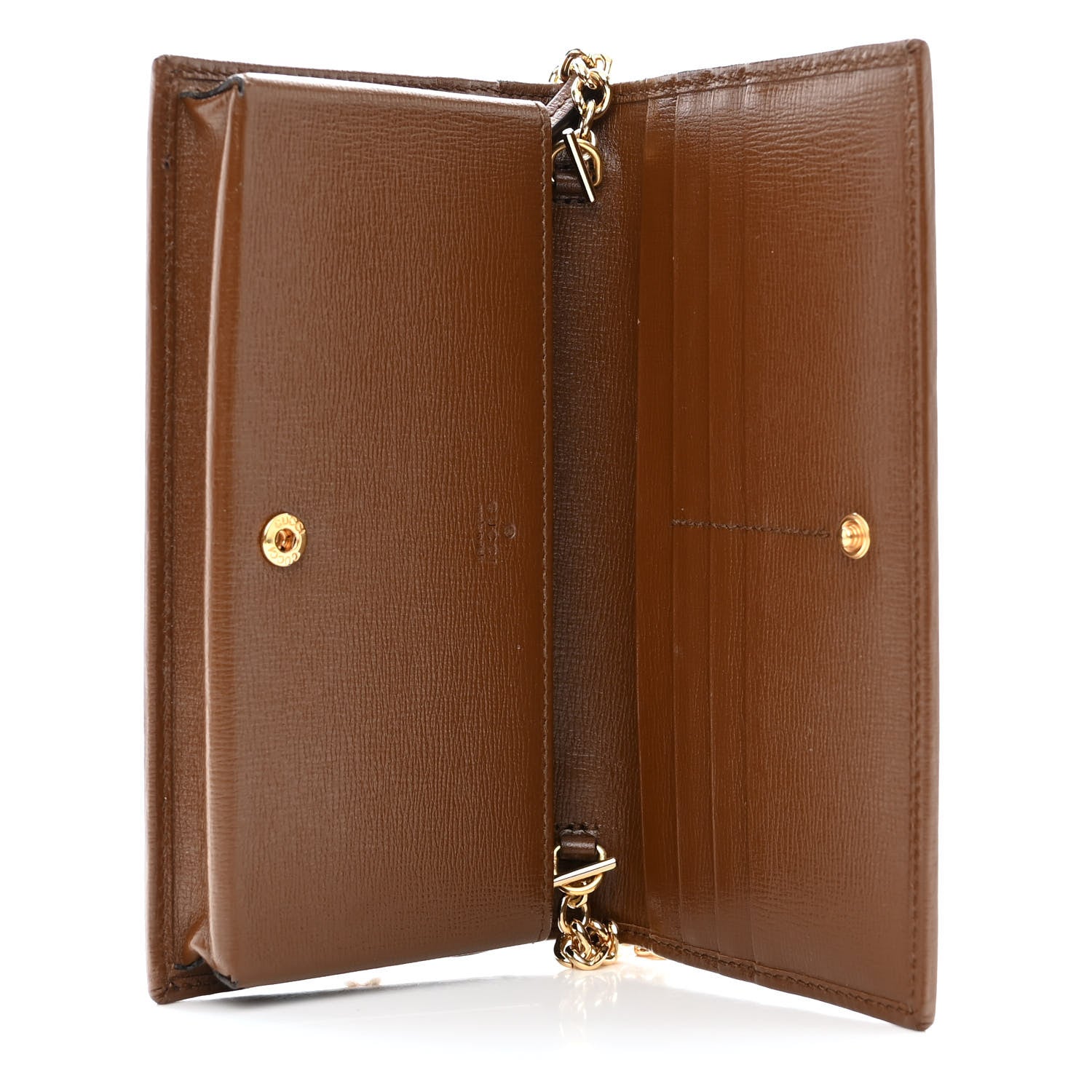Gucci GG Supreme Monogram Azalea Calfskin Horsebit 1955 Wallet On Chain Beige Ebony Brown Sugar 5 of 11