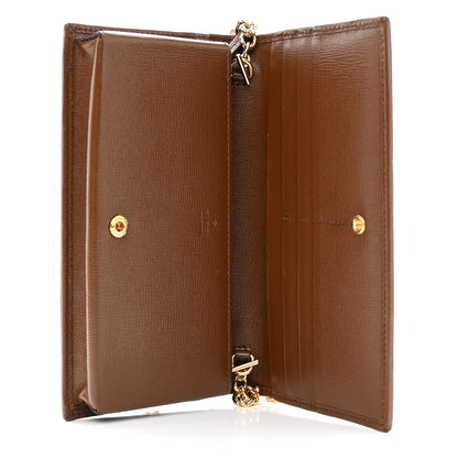 Gucci GG Supreme Monogram Azalea Calfskin Horsebit 1955 Wallet On Chain Beige Ebony Brown Sugar 5 of 11
