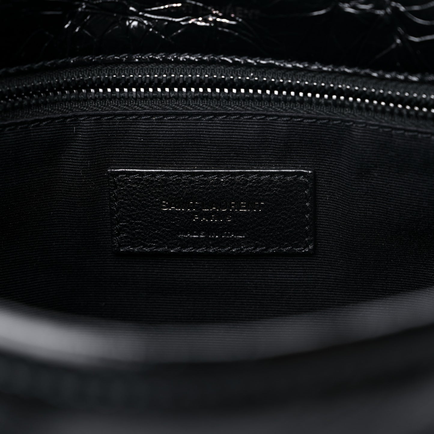 Crinkled Calfskin Matelasse Monogram Medium Niki Chain Satchel Black