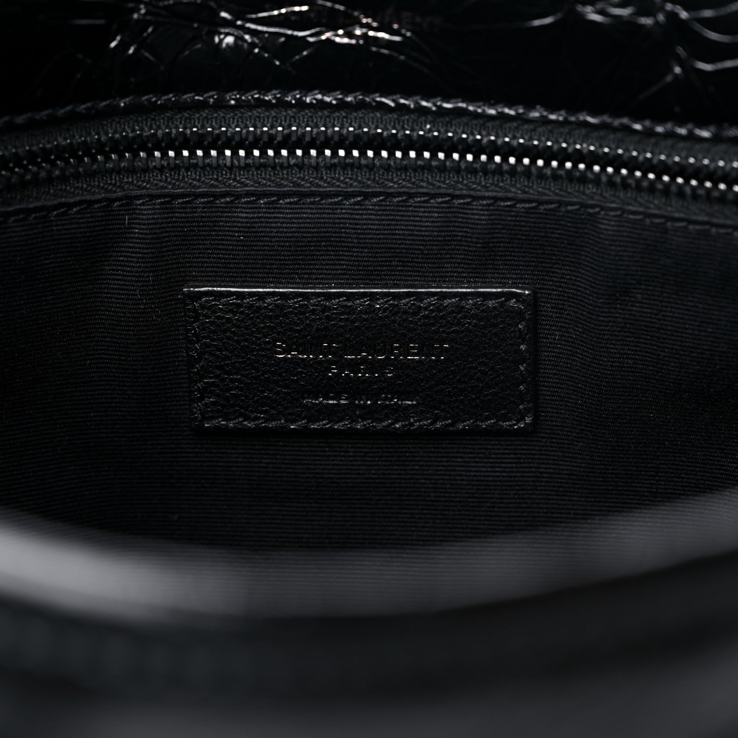 Saint Laurent Crinkled Calfskin Matelasse Monogram Medium Niki Chain Satchel Black 6 of 9