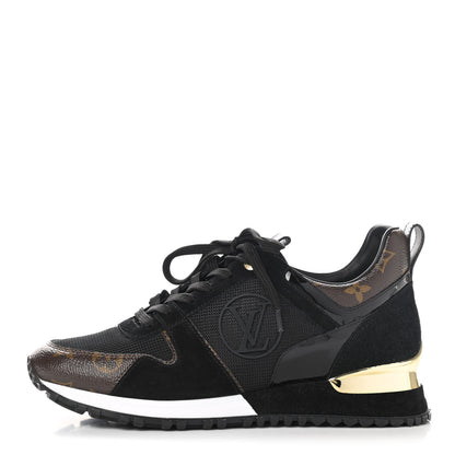 Louis Vuitton Suede Monogram Run Away Sneakers 37.5 Black 1 of 8