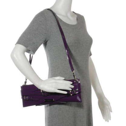 Burberry Patent Bridle Calfskin Clutch Bag Purple 2 of 9