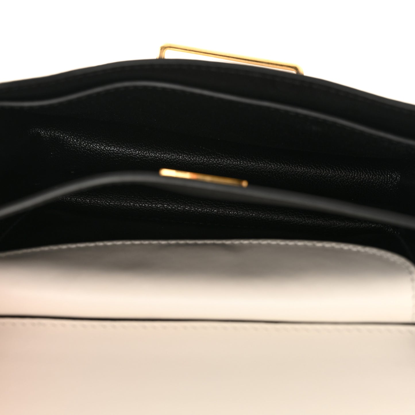 City Calfskin Saffiano Cahier Bag White Black