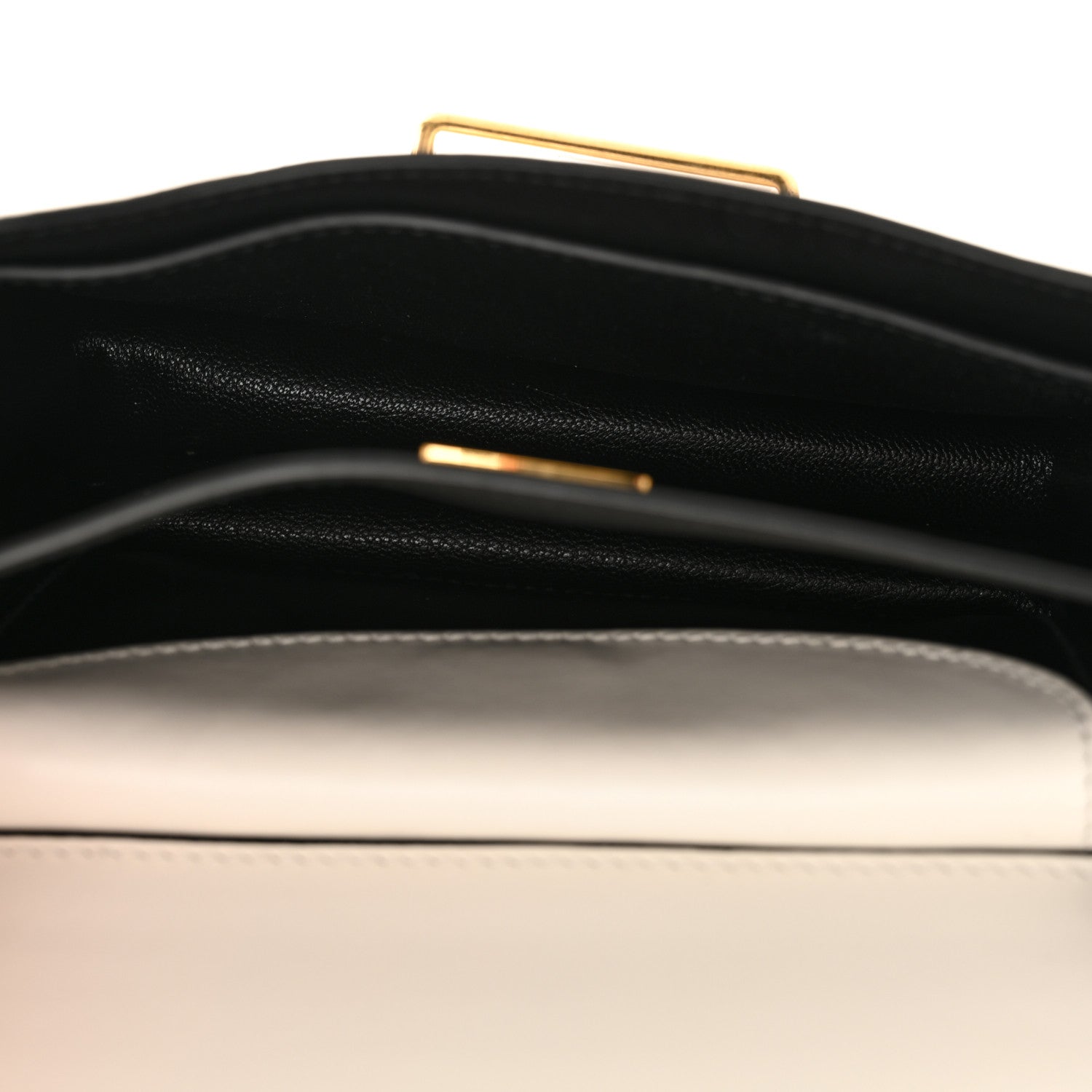 Prada City Calfskin Saffiano Cahier Bag White Black 5 of 10