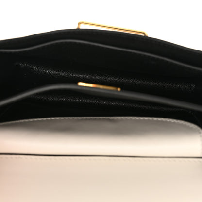 Prada City Calfskin Saffiano Cahier Bag White Black 5 of 10