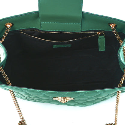 Versace Nappa Quilted Medusa Chain Shoulder Bag Green 5 of 12