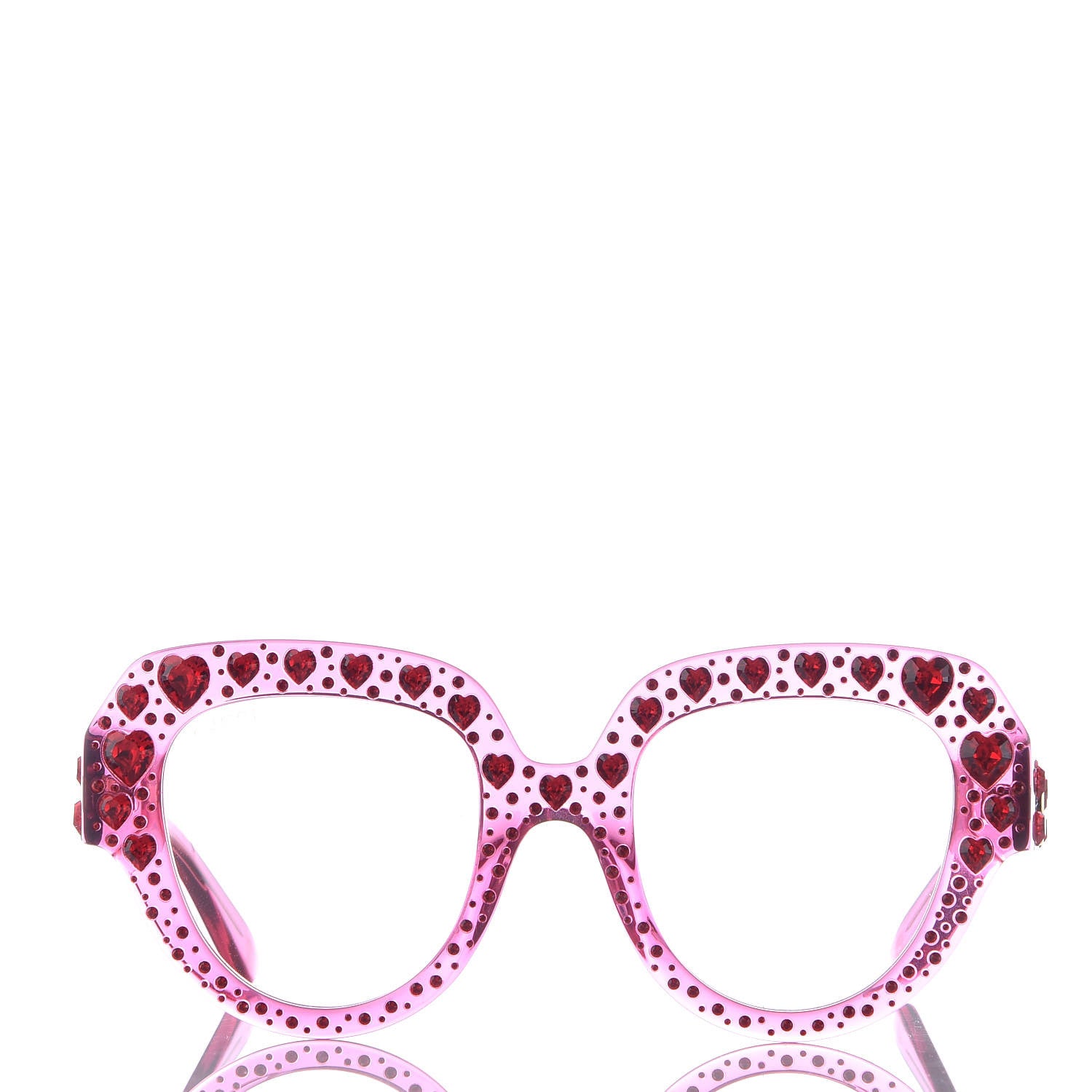 Gucci Crystal Heart Sunglasses GG0308S Red Pink 2 of 7