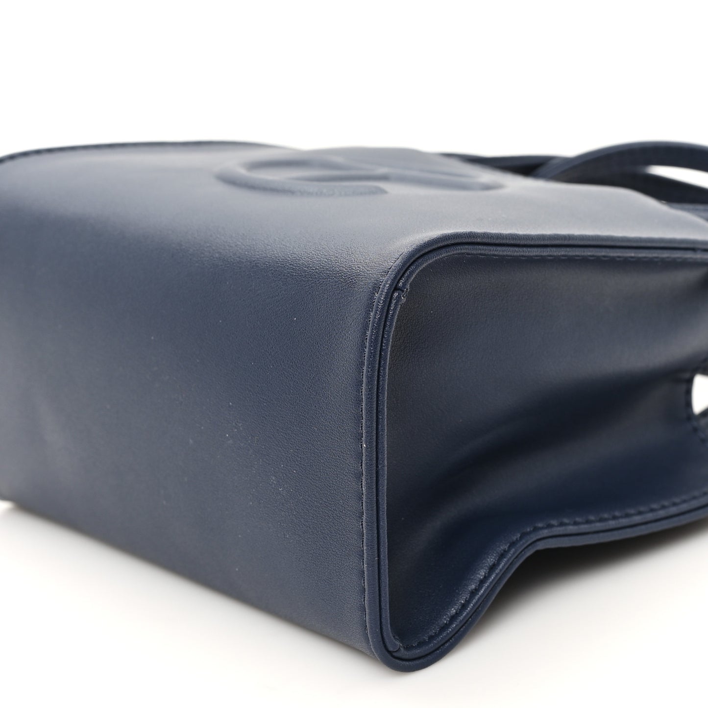Vegan Leather Small Shopping Bag Navy