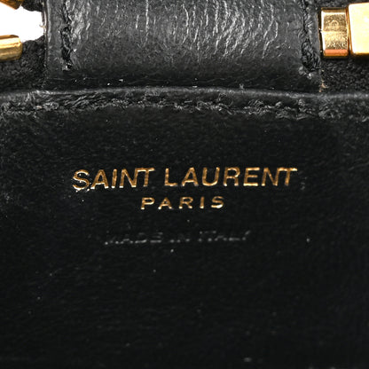 Saint Laurent Lambskin Cassandre Matelasse Carre Mini Cube On Chain Black 6 of 9