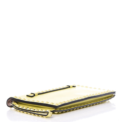 Valentino Garavani Nappa Monochrome Rockstud Wristlet Clutch Soft Yellow 4 of 11