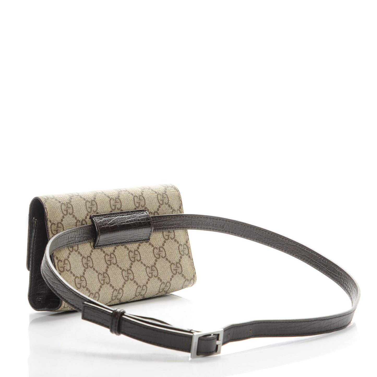 GG Plus Monogram Belt Pouch Dark Brown