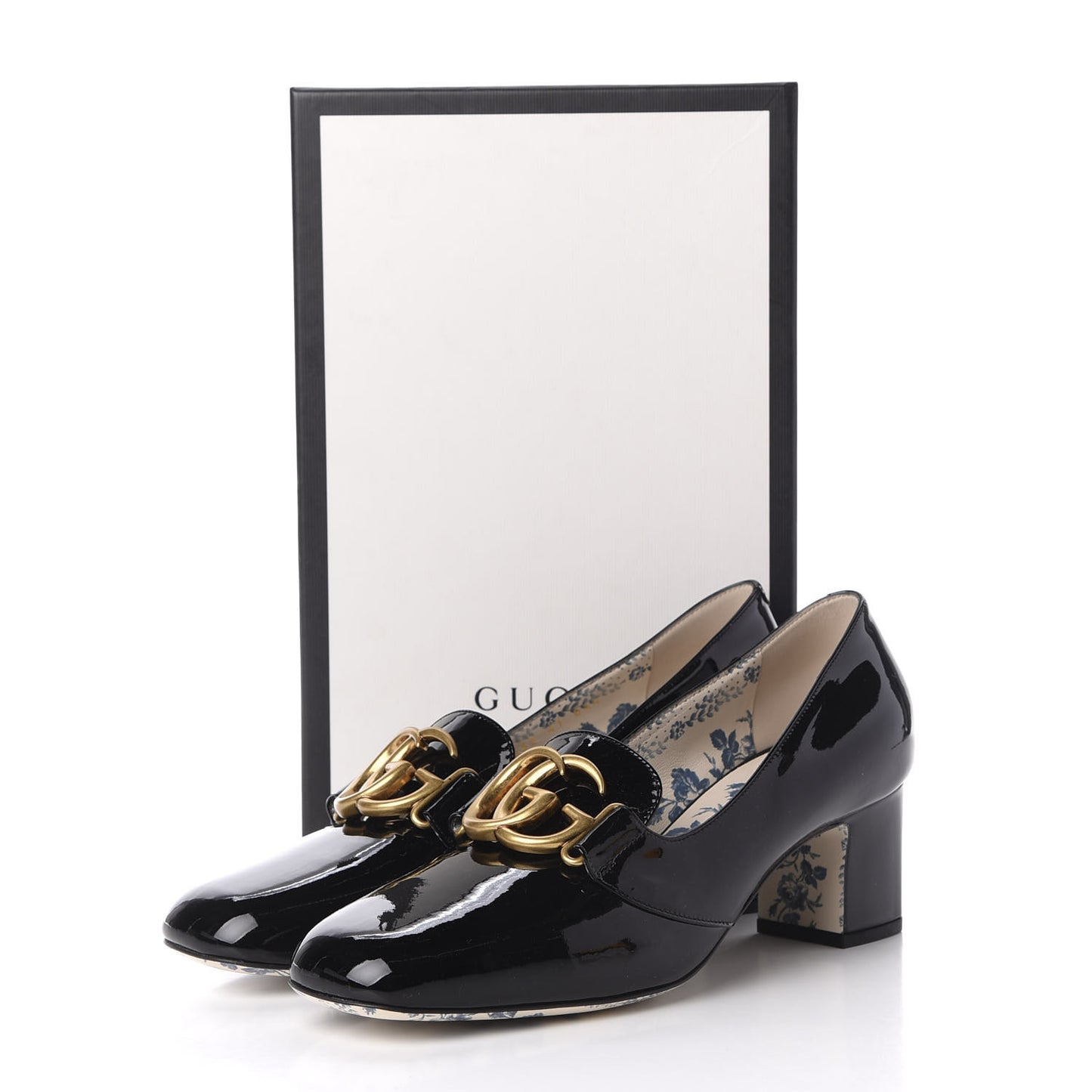 Vernice GG Victoire 55mm Loafer Pumps 41 Black