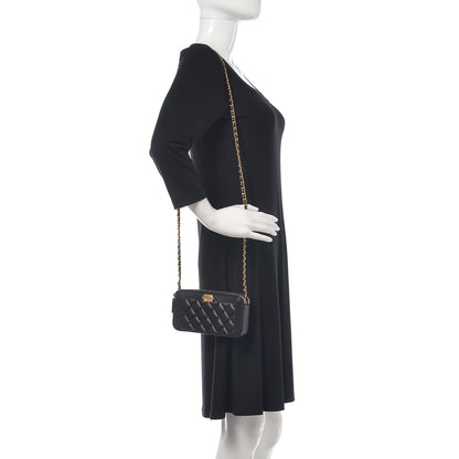 Chanel Lambskin Quilted Small Boy Clutch With Chain Black 2 of 11