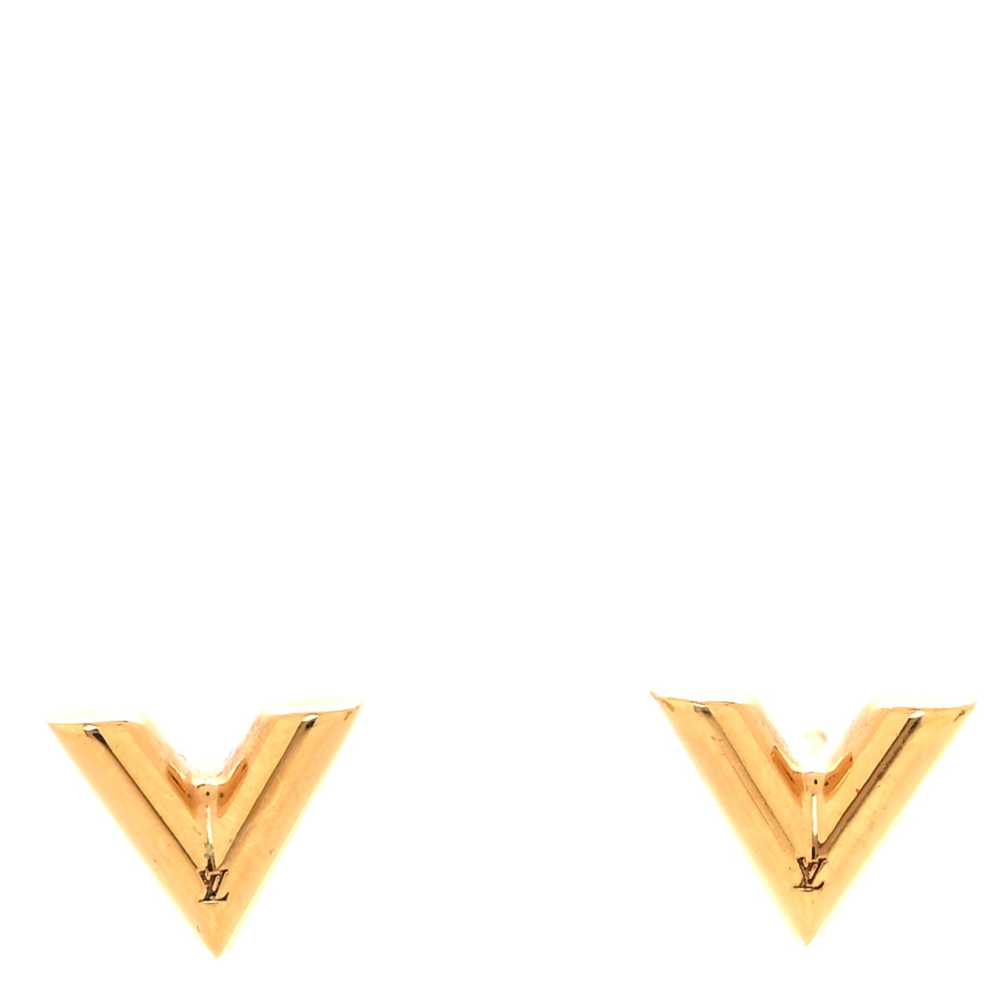 Brass Essential V Stud Earrings Gold