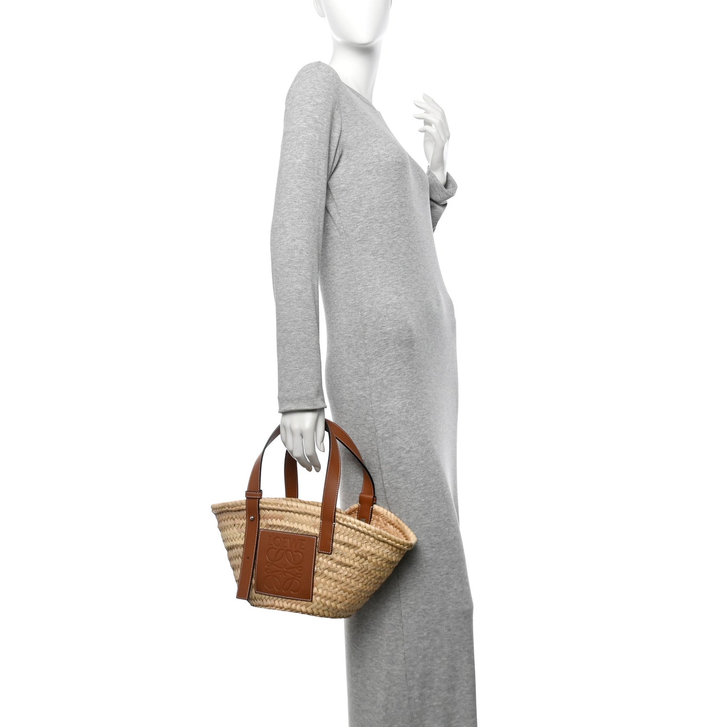Raffia Small Basket Tote Bag Natural Tan