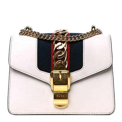 Gucci Calfskin Mini Sylvie Chain Shoulder Bag White 1 of 6