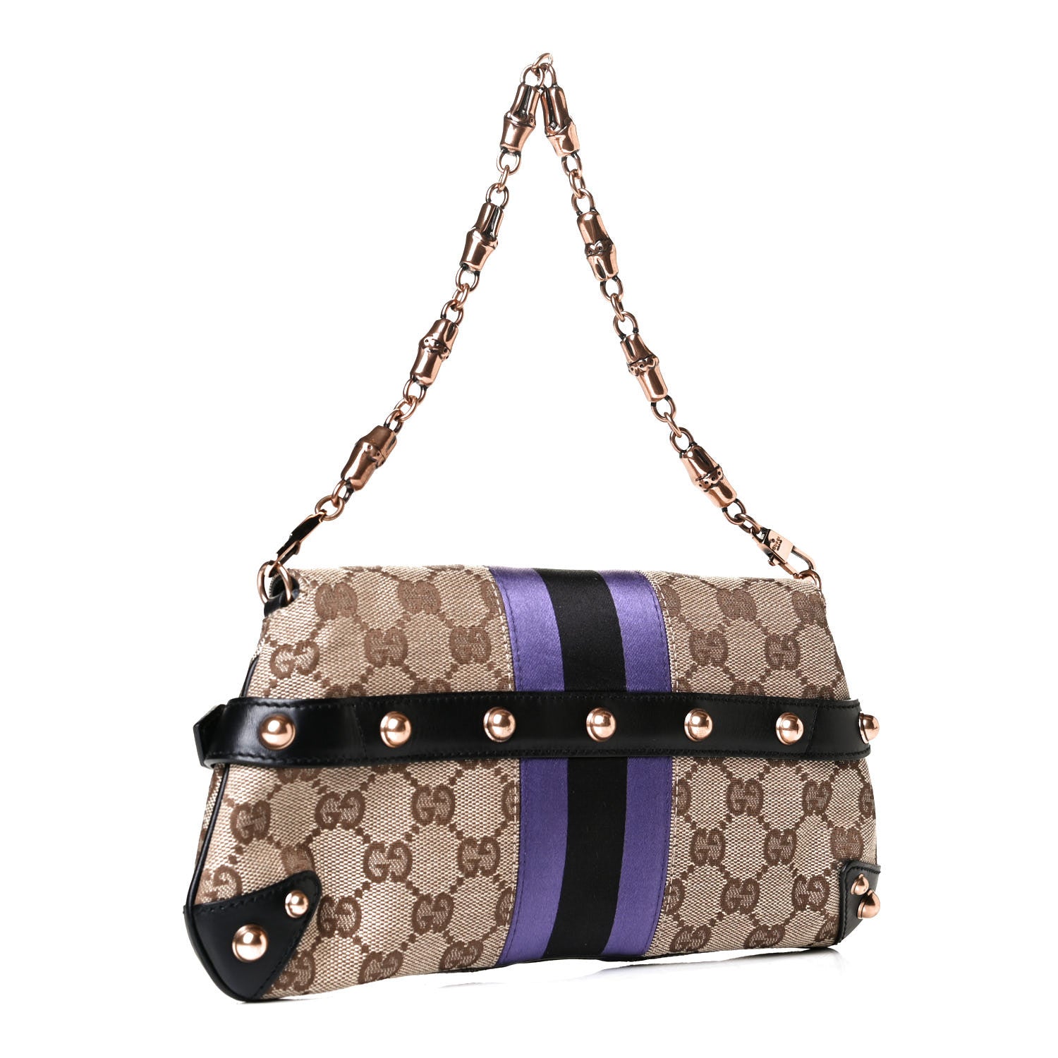 Gucci Tom Ford Monogram Horsebit Web Clutch Purple 2 of 7