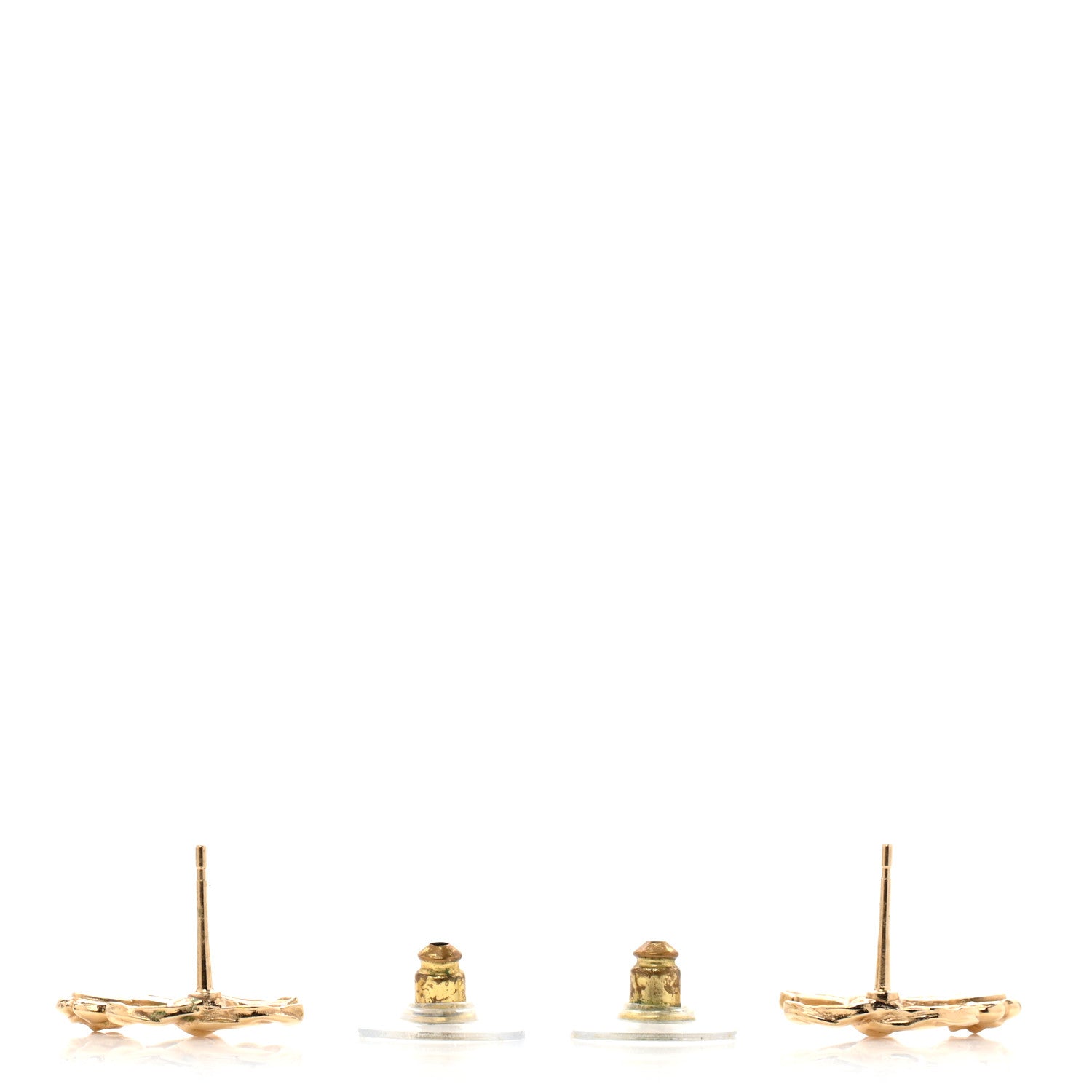 Chanel Metal Camellia CC Earrings Gold 3 of 6