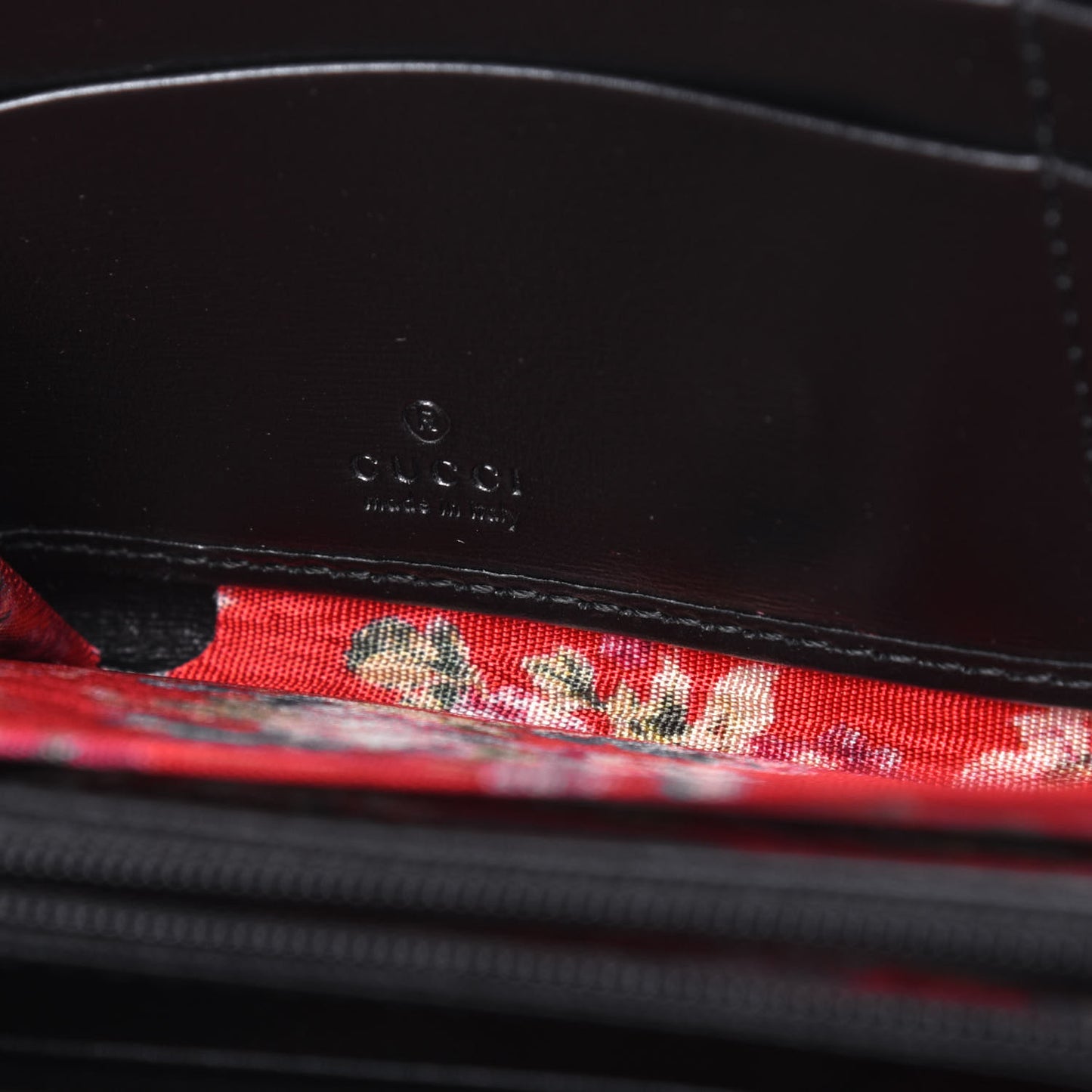 Calfskin Web Trapuntata GG Zip Around Wallet Black