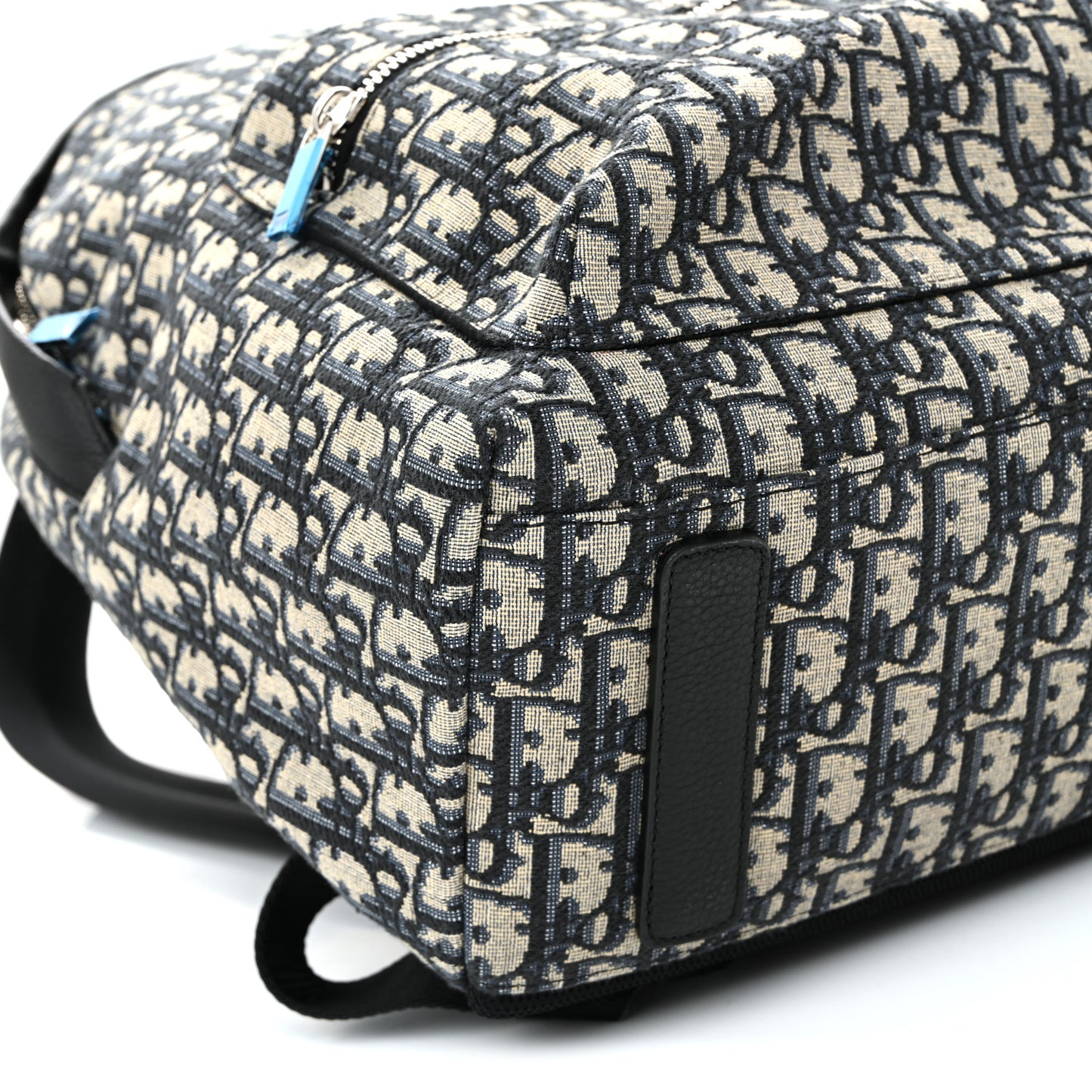 Oblique Calfskin Rider Backpack Beige Black