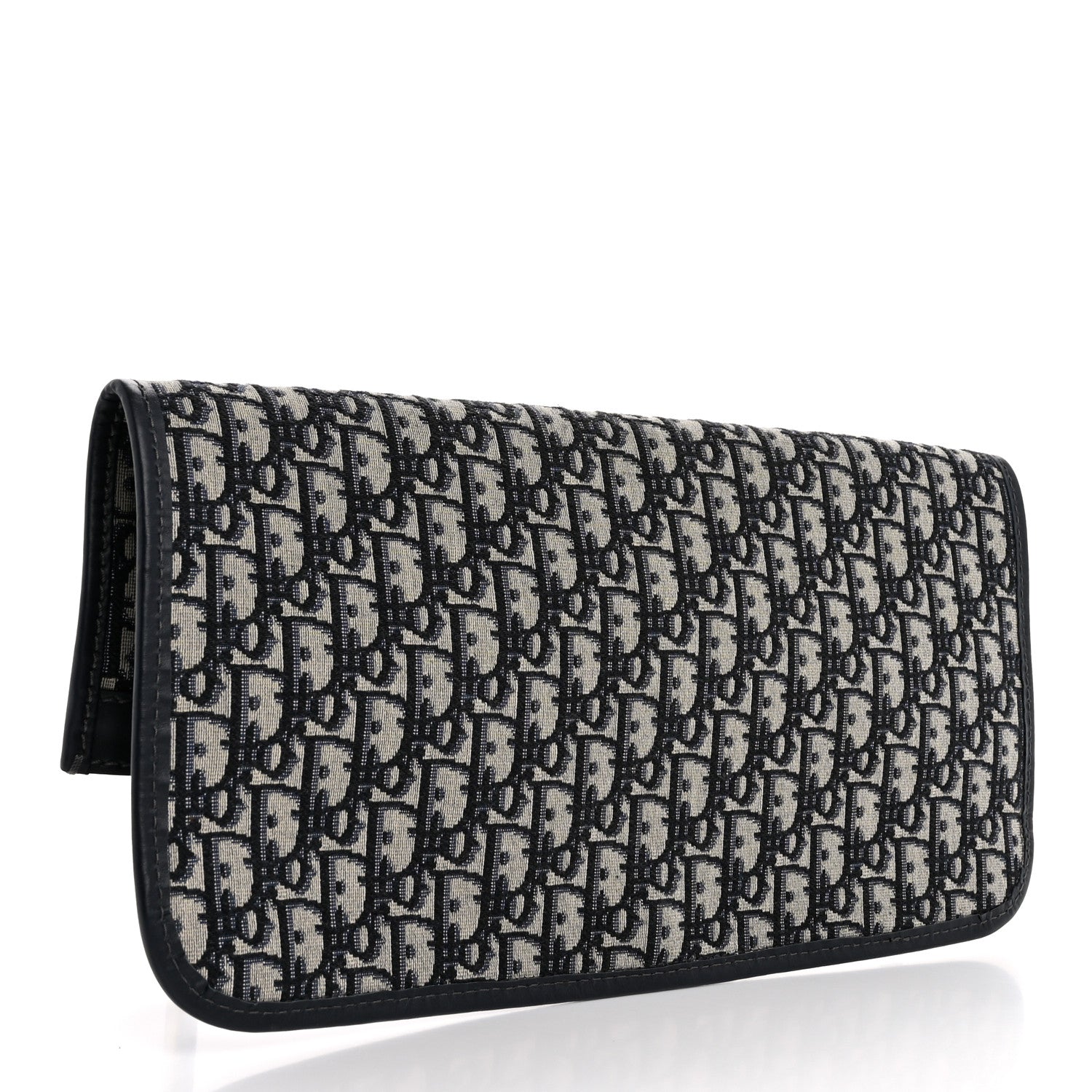 Christian Dior Oblique Fold Over Clutch Blue 3 of 12
