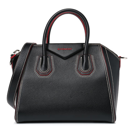 Givenchy Calfskin Bi-Color Topstitch Small Antigona Black Red 1 of 9