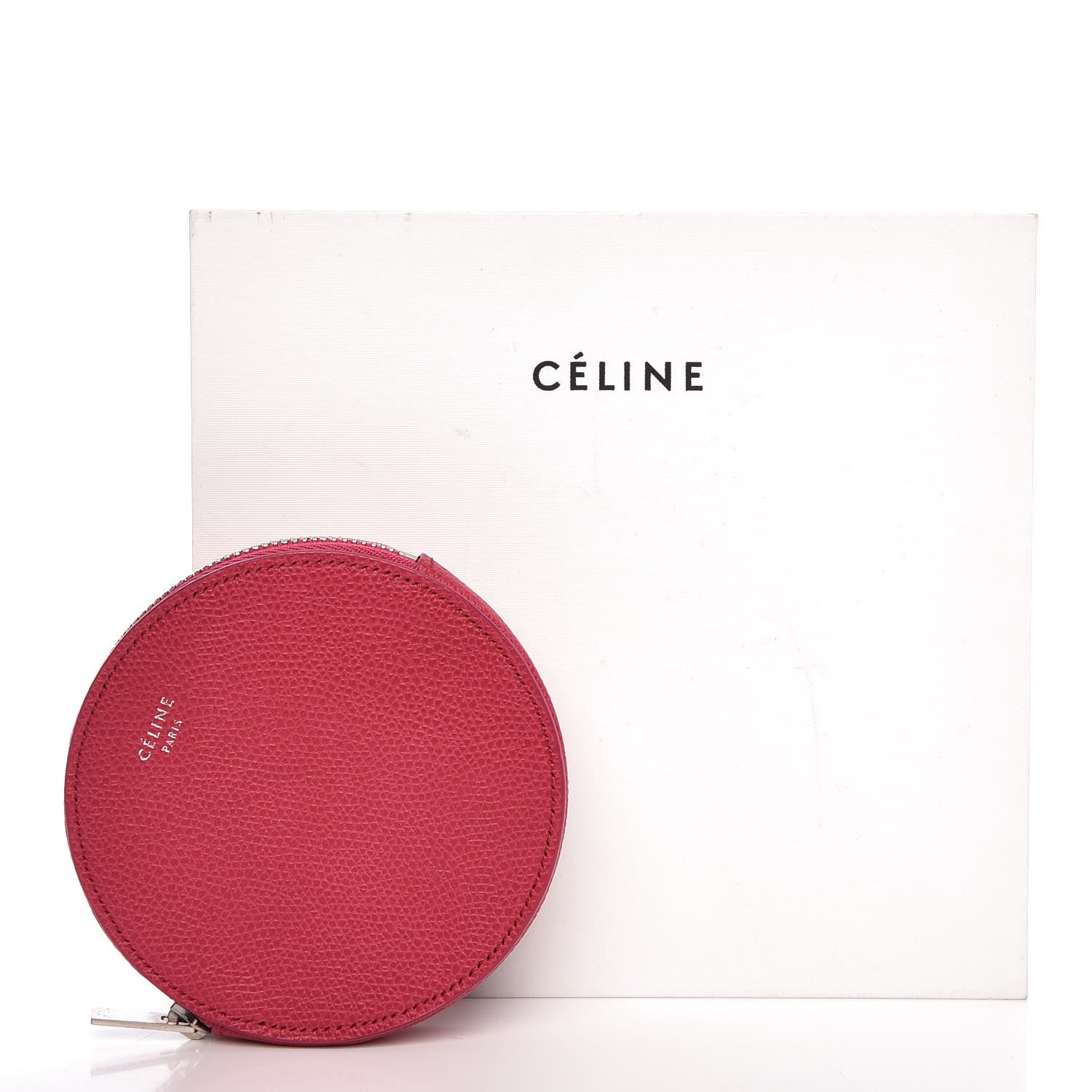 Celine Grained Calfskin Round Zip Coin Purse 9 of 9