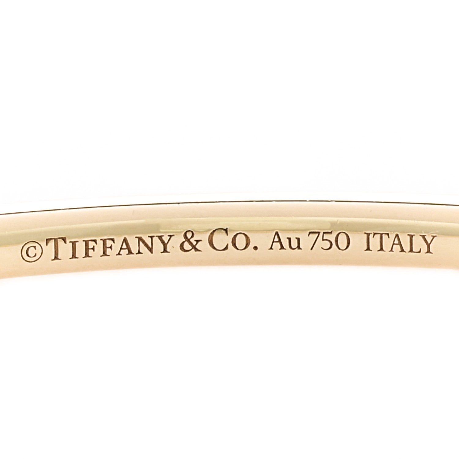Tiffany 18K Yellow Gold Diamond Metro Hinged Bangle Bracelet 3 of 3
