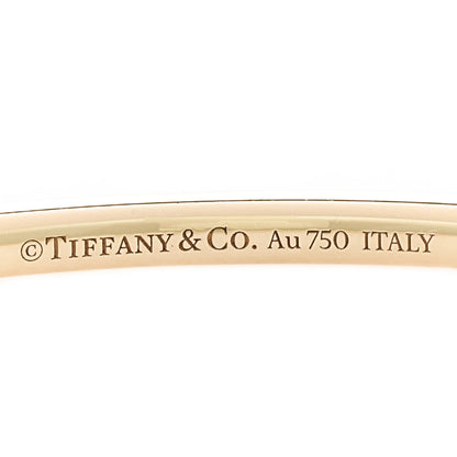 Tiffany 18K Yellow Gold Diamond Metro Hinged Bangle Bracelet 3 of 3