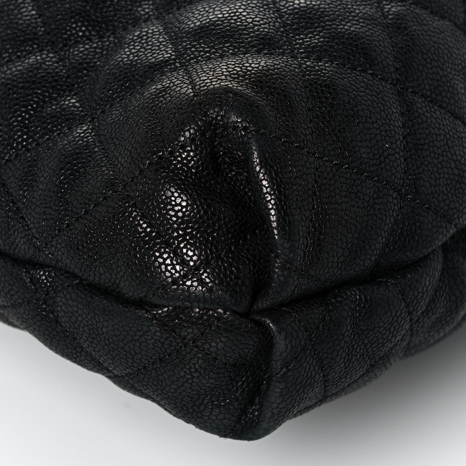 Chanel Distressed Glazed Caviar Quilted Large Elastic Tote Black 6 of 13