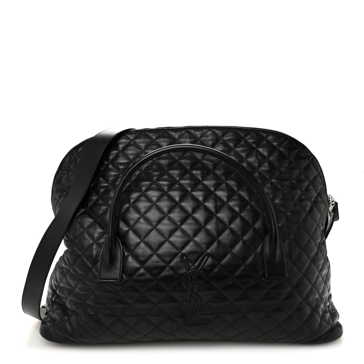 Calfskin Quilted ES Giant Travel Bag Black